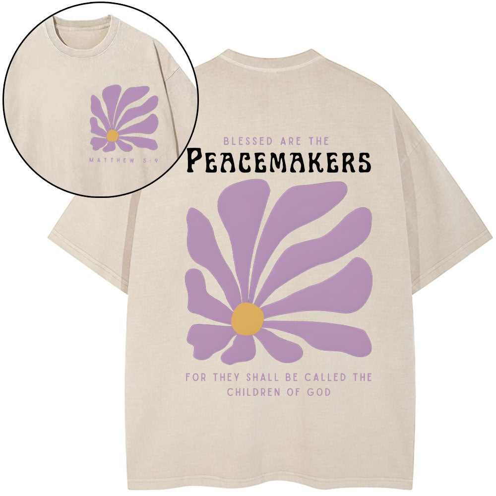 Blessed Are The Peacemakers For They Shall Be Called The Children Of God Christian Washed T-Shirt