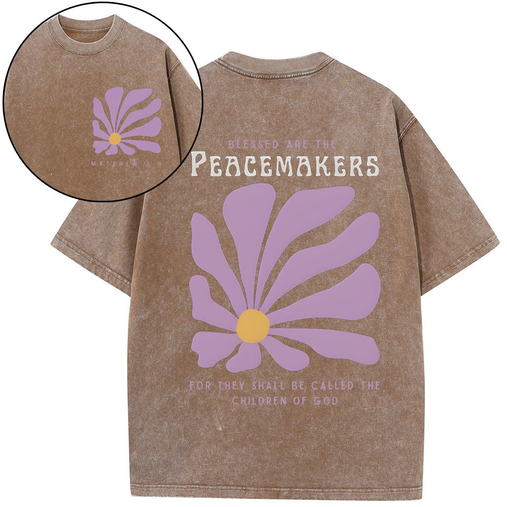 Blessed Are The Peacemakers For They Shall Be Called The Children Of God Christian Washed T-Shirt