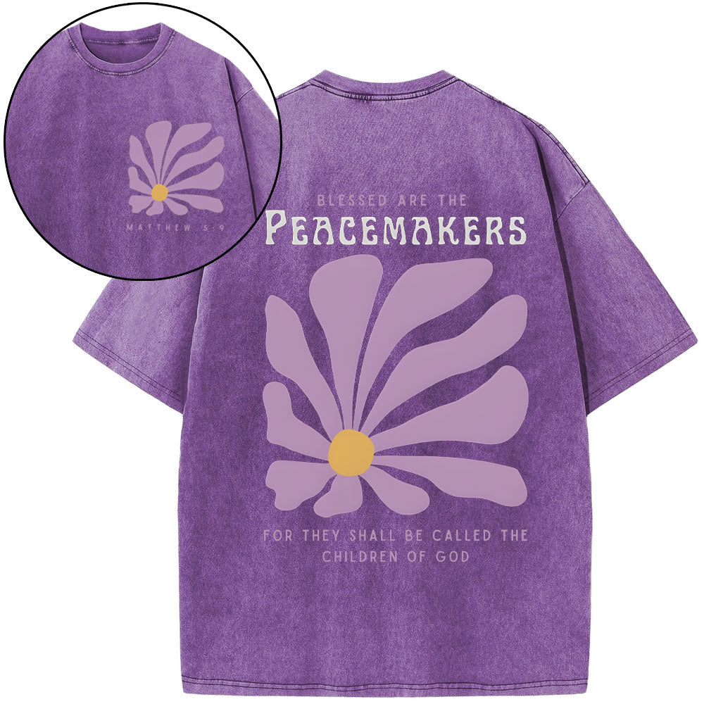 Blessed Are The Peacemakers For They Shall Be Called The Children Of God Christian Washed T-Shirt