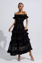 Colette Black Lace Cutout Maxi Dress