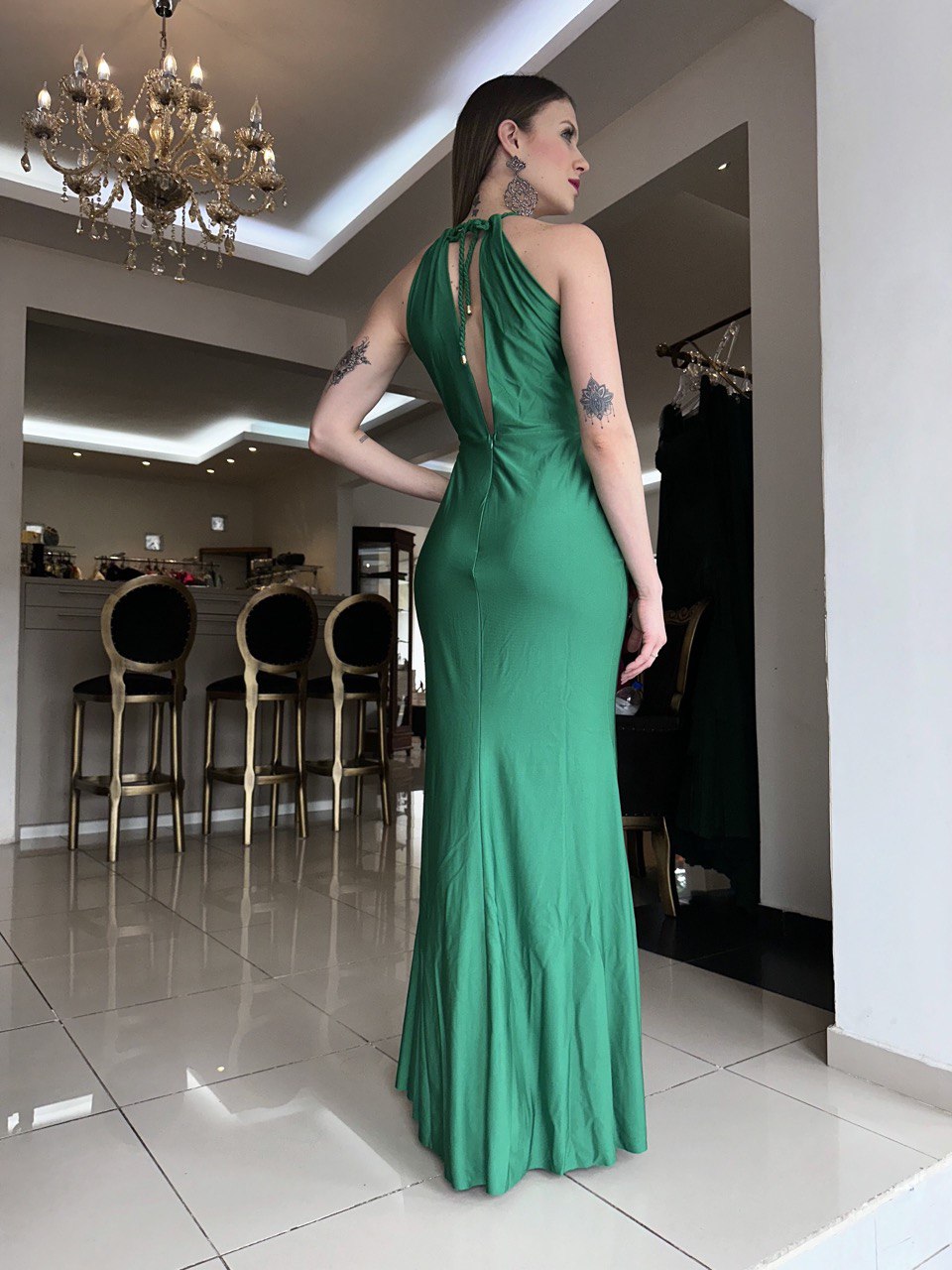 Chic Green Pleated Sleeveless Maxi Dress