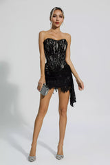 Eileen Black Lace Off Shoulder Mini Dress