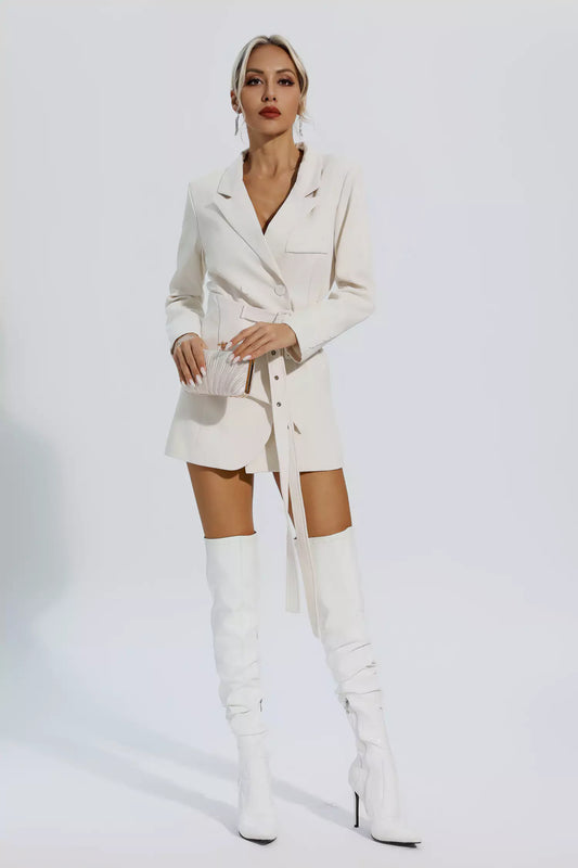 Elliott White Long Sleeve Blazer Mini Dress