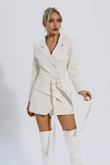 Elliott White Long Sleeve Blazer Mini Dress