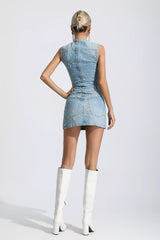 Eve Denim Blue Sleeveless Mini Dress