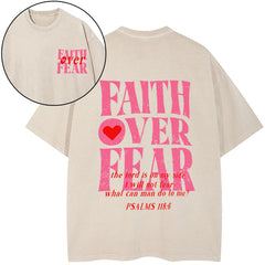 Faith Over Fear Christian Washed T-Shirt