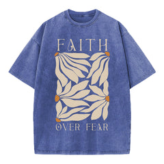 Faith Over Fear Christian Washed T-Shirt