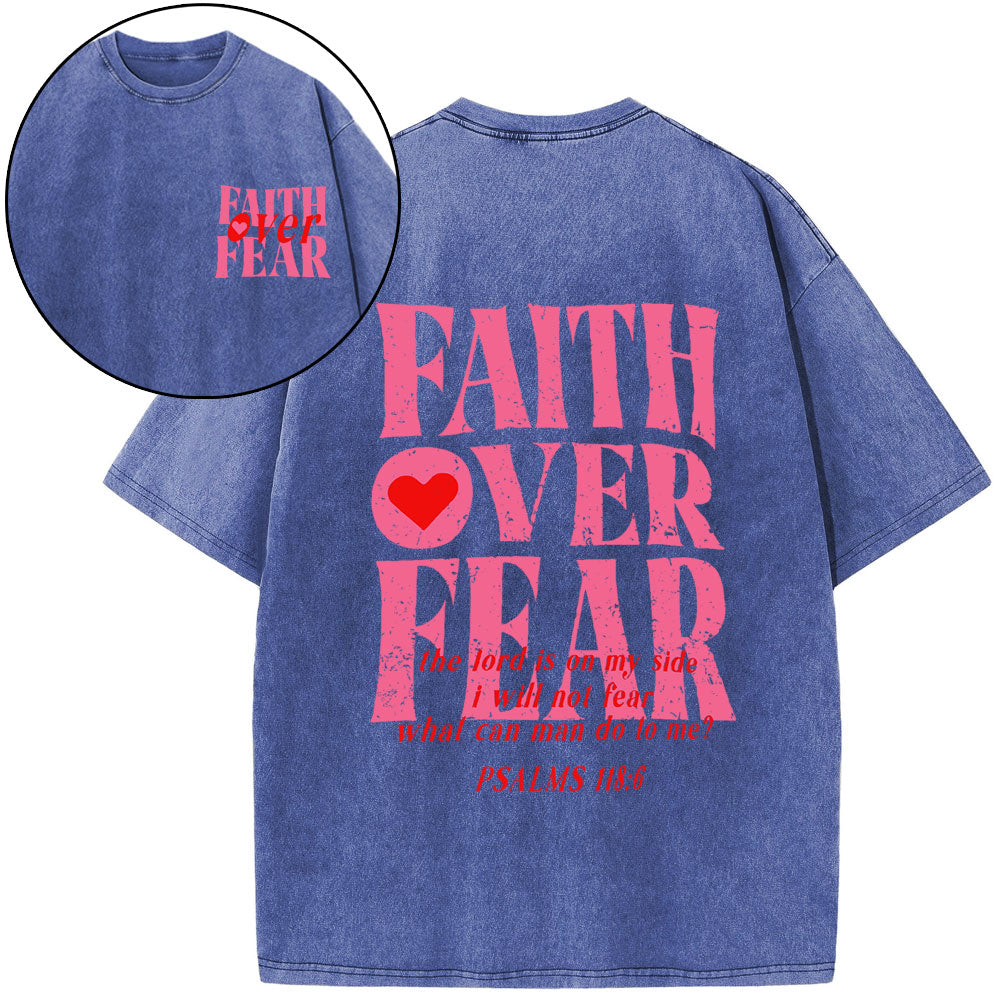 Faith Over Fear Christian Washed T-Shirt