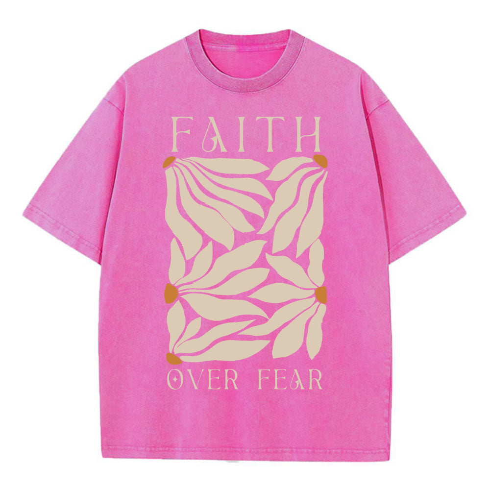 Faith Over Fear Christian Washed T-Shirt