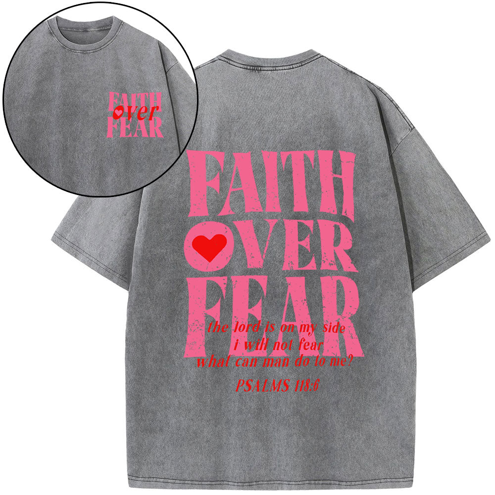 Faith Over Fear Christian Washed T-Shirt