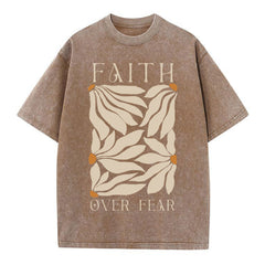 Faith Over Fear Christian Washed T-Shirt