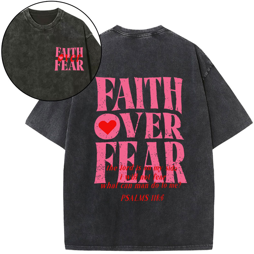 Faith Over Fear Christian Washed T-Shirt