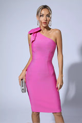 Gia Pink Bow Bandage Dress