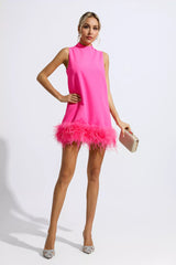 Hope Pink Feather Mini Dress