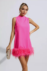 Hope Pink Feather Mini Dress