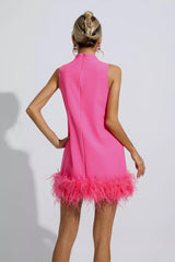 Hope Pink Feather Mini Dress