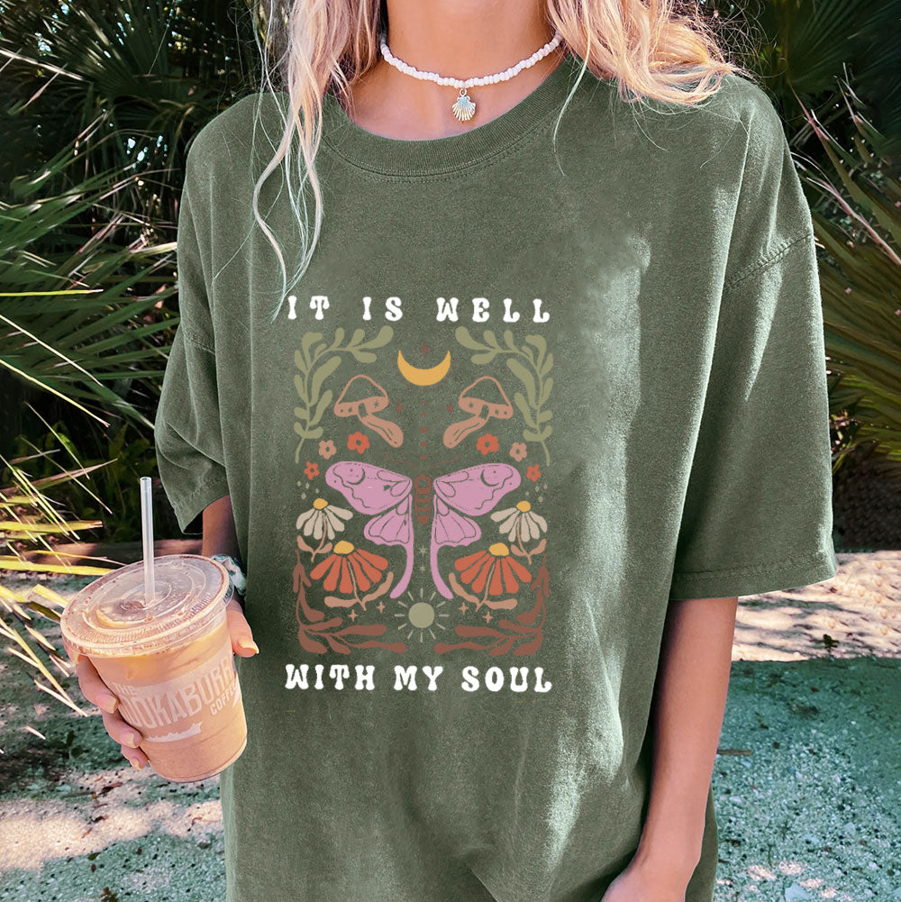 It Is Well With My Soul Christian Washed T-Shirt