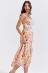 ZimmermaN Floral Corset Cami Midi Dress