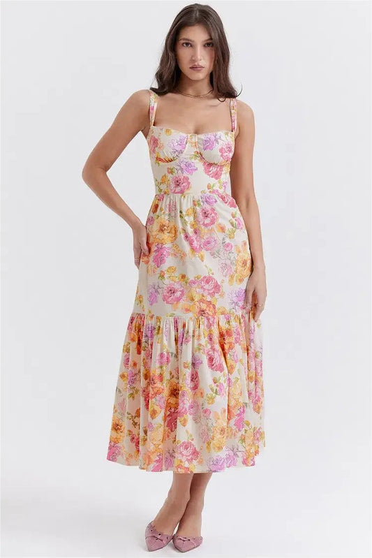 ZimmermaN Floral Corset Cami Midi Dress