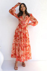 ZimmermaN Floral V-Neck Lantern Sleeve Midi Dress