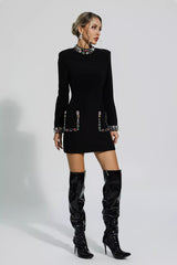 Karina Black Diamond Embellishment Mini Dress