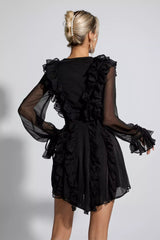 Kate Black Chiffon Mini Dress