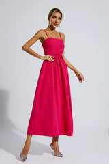 Kyla Rose Red Slip Vacation Maxi Dress