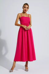 Kyla Rose Red Slip Vacation Maxi Dress