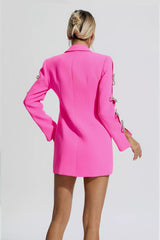 Macie Pink Pearl Embellished Blazer Dress