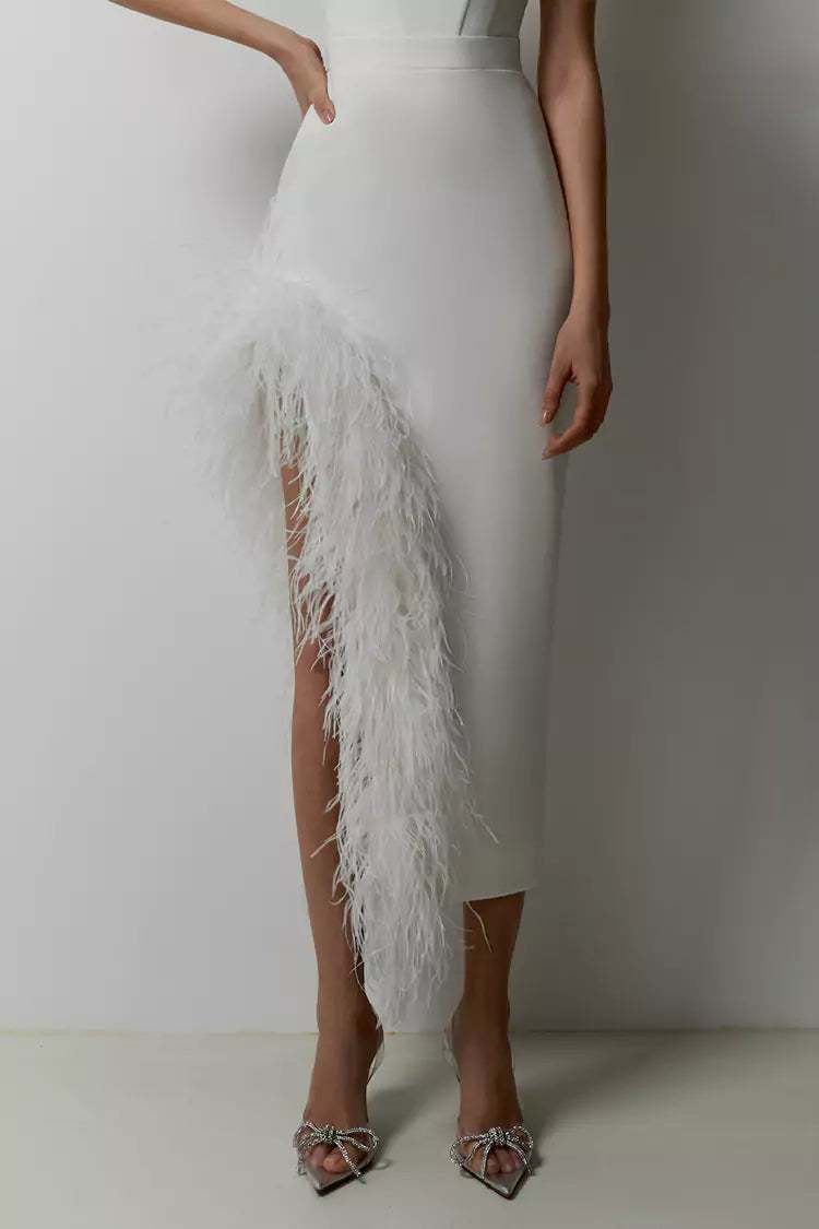 Payton White Feather Dress - Catchall