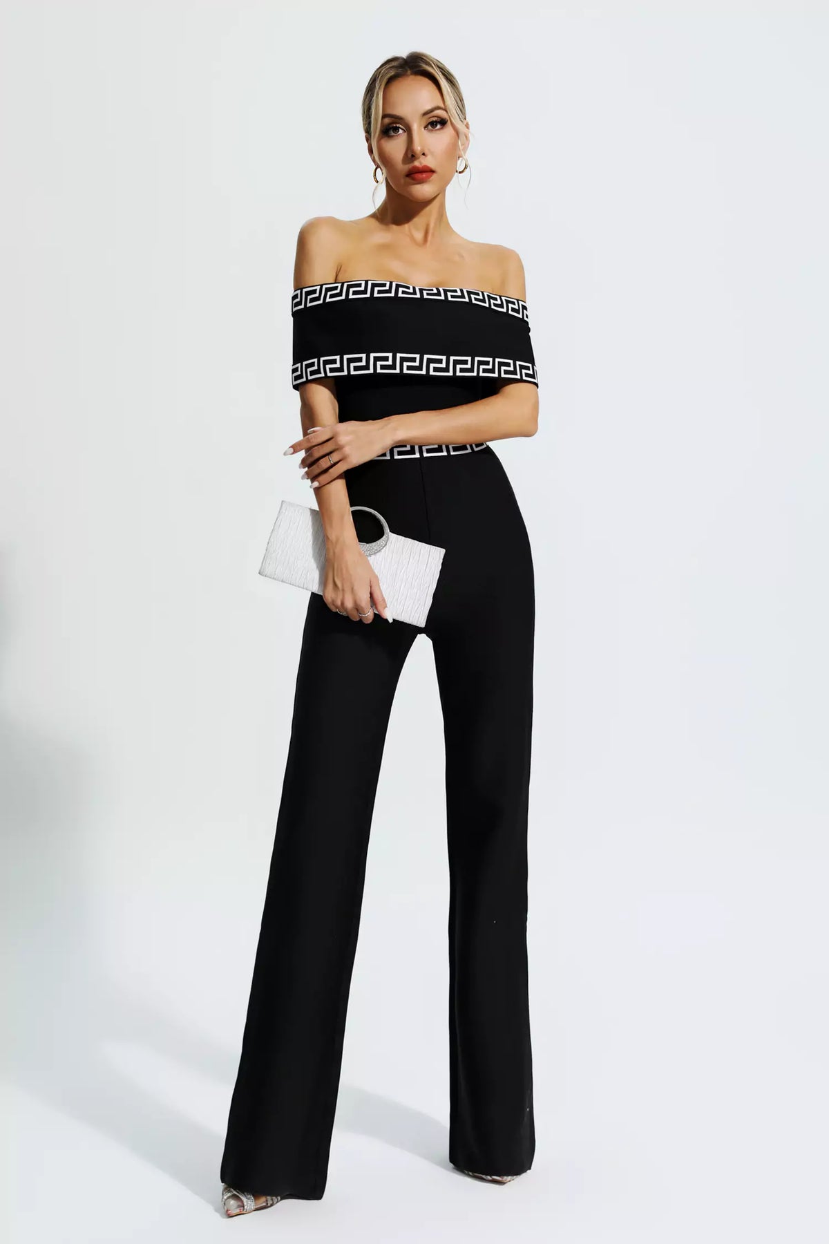 Ryleigh Black Printed Bandage Jumpsuit