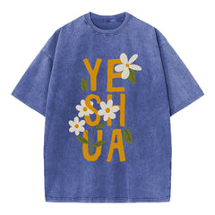 Yeshua With Flower Christian Washed T-Shirt