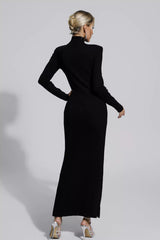 Zelda Black PU Maxi Dress