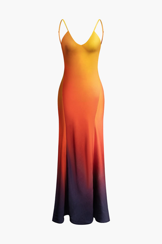 Ombre V-neck Cami Maxi Dress