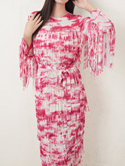 Printed Fringe Lace Dress