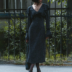 Lace Polka Dot Long Sleeve Dress