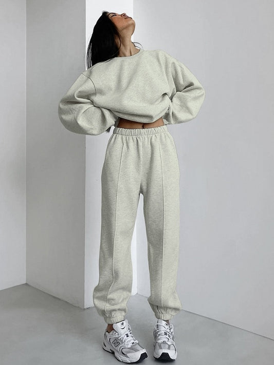 Sports Gray Suit Sweatshirt and Sweatpants