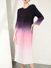 Pleated Gradient Dress