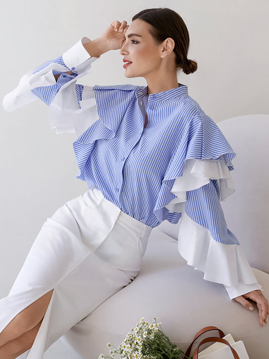 Ruffled Shirt Long Sleeve