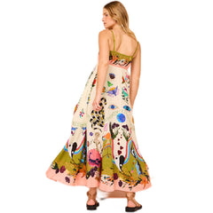 Sling Graffiti Printing Sleeveless Swing Dress