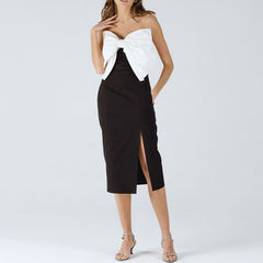 High Slit Bow Dress