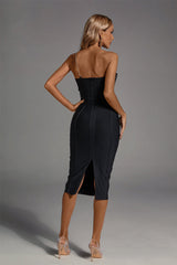 Lillian Black One Shoulder Diamante Dress