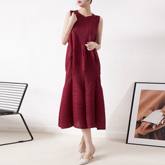 Vest Bottom Skirt Pleated Dress