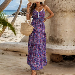 Floral Vacation Style Strap Dress