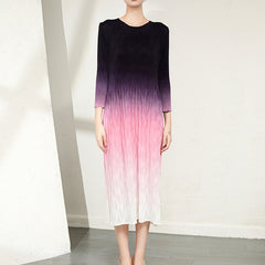 Pleated Gradient Dress