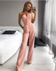 Jumpsuit Slant Mid-Waist Temperament Commute Jumpsuit