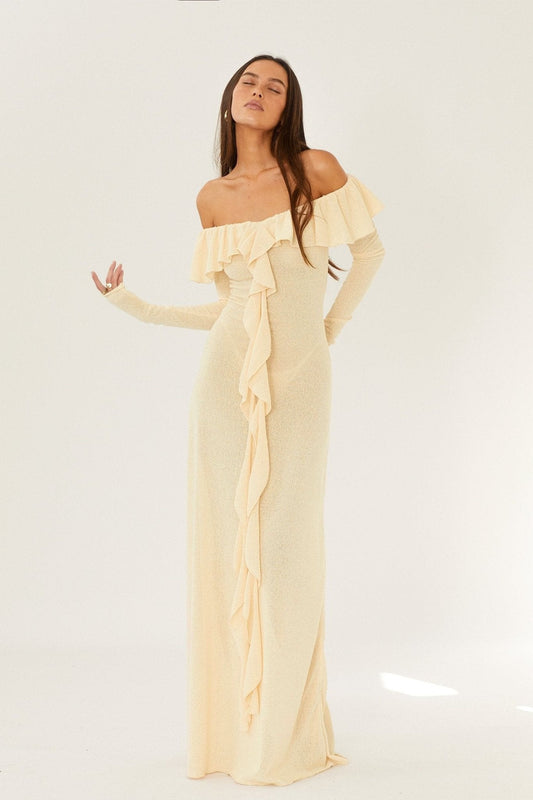 Donna Off-shoulder Ruffle Maxi Dress