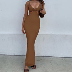 Irregular Long Dress Sling Evening Dress Backless Sexy Dress