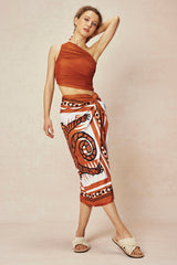 Abstract Print Knot Maxi Skirt