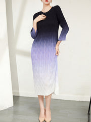 Pleated Gradient Dress